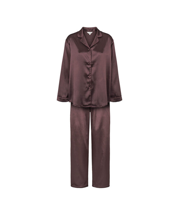 Lady Avenue - LA - Homewear - Cotton & satin Satin Long Sleeve Pyjamas