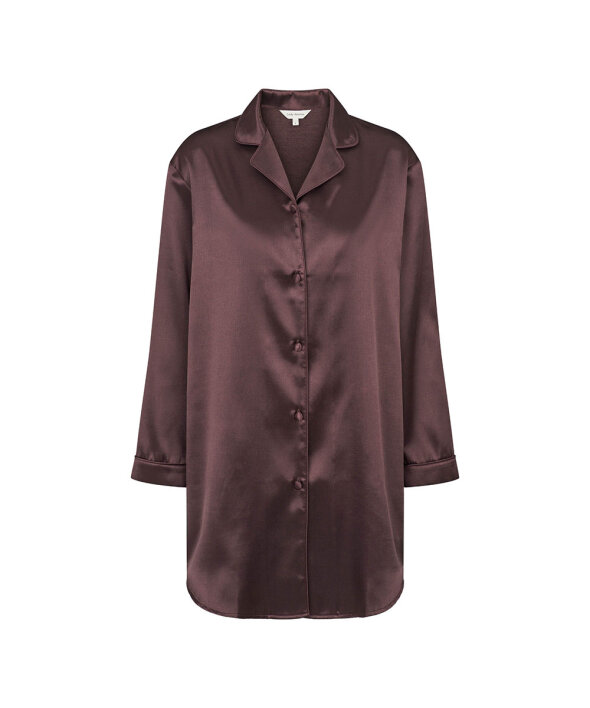 Lady Avenue - LA - Homewear - Cotton & satin Satin Long Sleeve Nightshirt