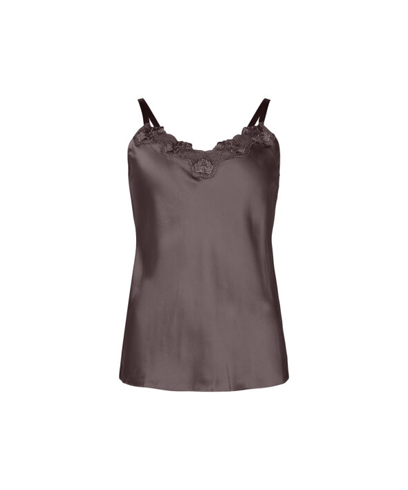 Lady Avenue - Pure Silk Camisole W/Lace