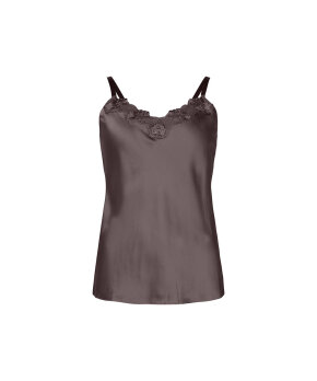 Lady Avenue - Silk Woven Camisole W/Lace