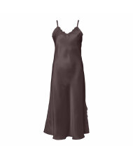 Lady Avenue - Pure Silk Long nightgown w.lace