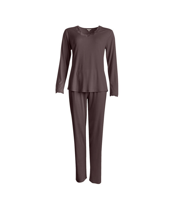 Lady Avenue - Silk Jersey Pyjamas, Long Sleeve