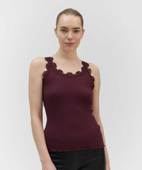 Rosemunde - Silk Top Regular W/Vintage Lace