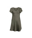 Lady Avenue - Pure Silk Nightgown W/Lace, Short Sleeve