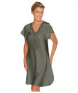 Lady Avenue - Pure Silk Nightgown W/Lace, Short Sleeve