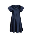 Lady Avenue - Pure Silk Nightgown W/Lace, Short Sleeve