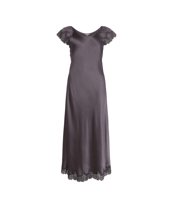 Lady Avenue - Silk Nightdress W/Short Sleeve