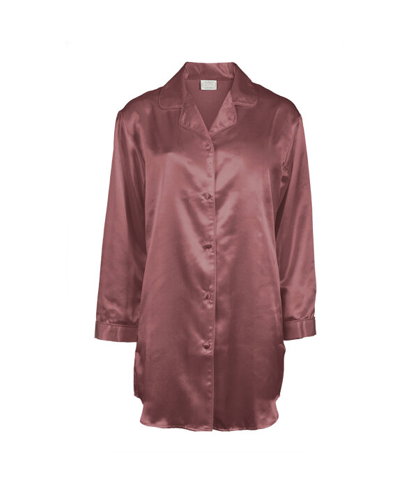 Lady Avenue - Satin Satin Long Sleeve Nightshirt