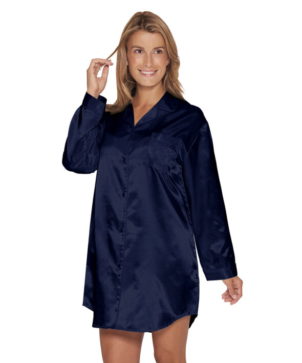 Lady Avenue - Satin Satin Long Sleeve Nightshirt