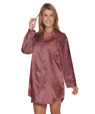 Lady Avenue - LA - Homewear - Cotton & satin Satin Long Sleeve Nightshirt