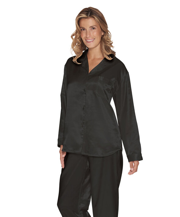 Lady Avenue - LA - Homewear - Cotton & satin Satin Long Sleeve Pyjamas