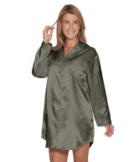 Lady Avenue - LA - Homewear - Cotton & satin Satin Long Sleeve Nightshirt