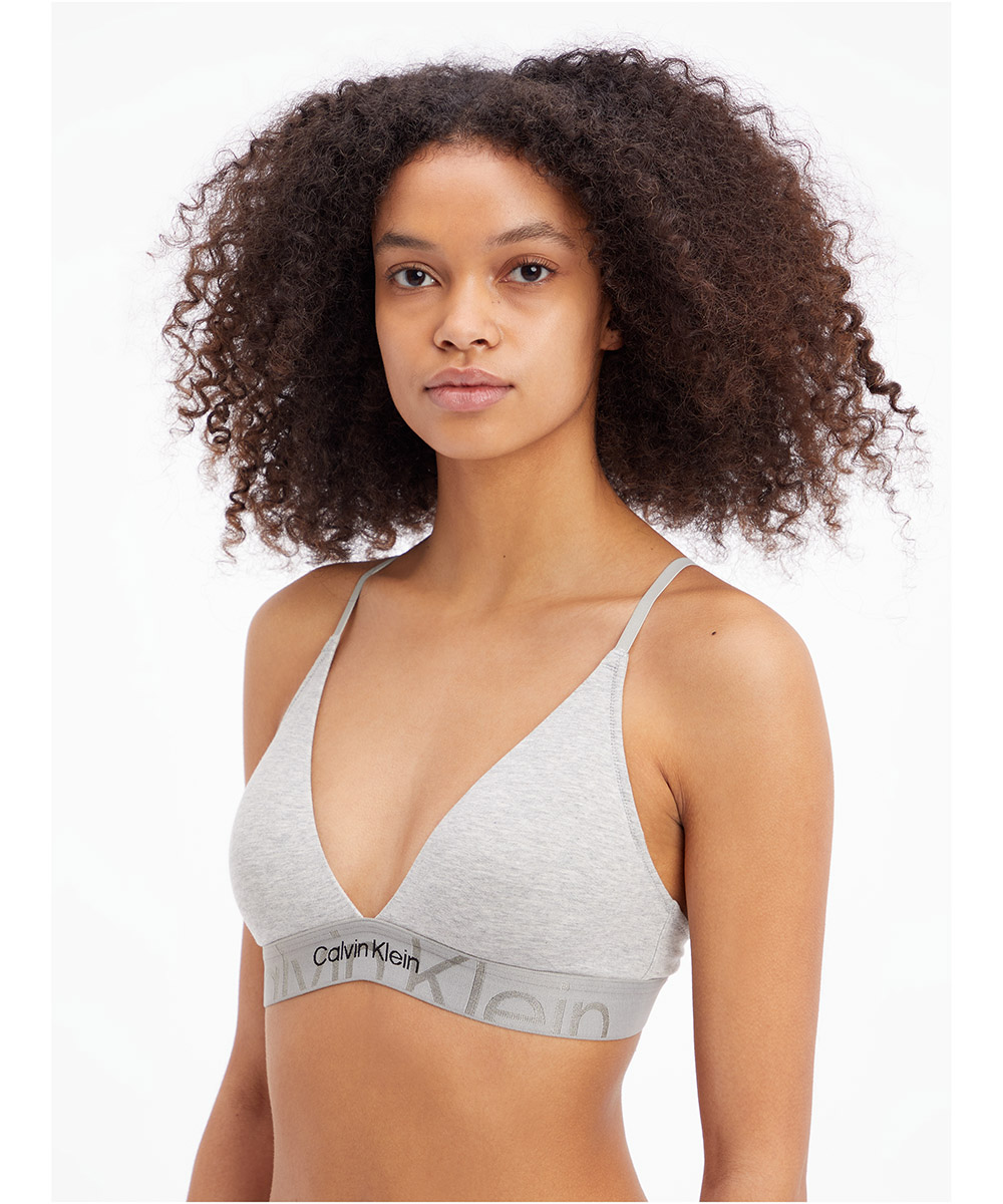 Wunderwear Embossed Icon Cotton Triangle Bras Bralette fra Calvin Klein