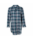 Lady Avenue - Homewear - Cotton & satin Cotton Flannel Nightshirt