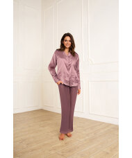 Lady Avenue - Satin Satin Long Sleeve Pyjamas