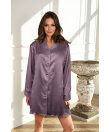 Lady Avenue - LA - Homewear - Cotton & satin Satin Long Sleeve Nightshirt