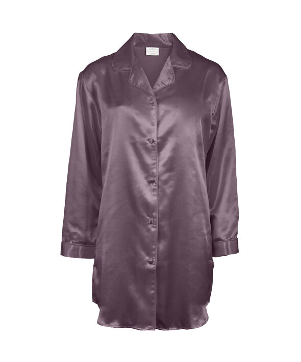 Lady Avenue - Satin Satin Long Sleeve Nightshirt