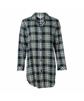 Lady Avenue - Homewear - Cotton & satin Cotton Flannel Nightshirt