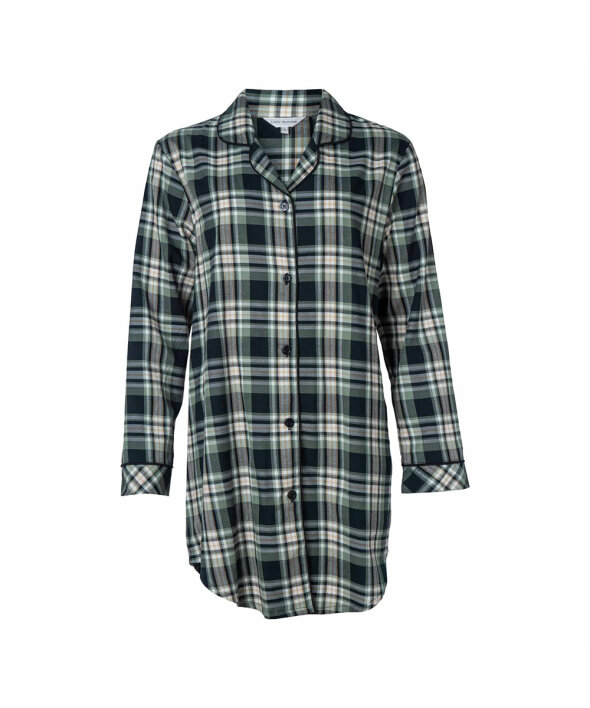 Lady Avenue - Homewear - Cotton & satin Cotton Flannel Nightshirt