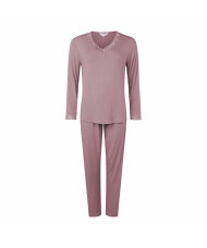 Lady Avenue - Bamboo Long Sleeve Pyjamas With Lace